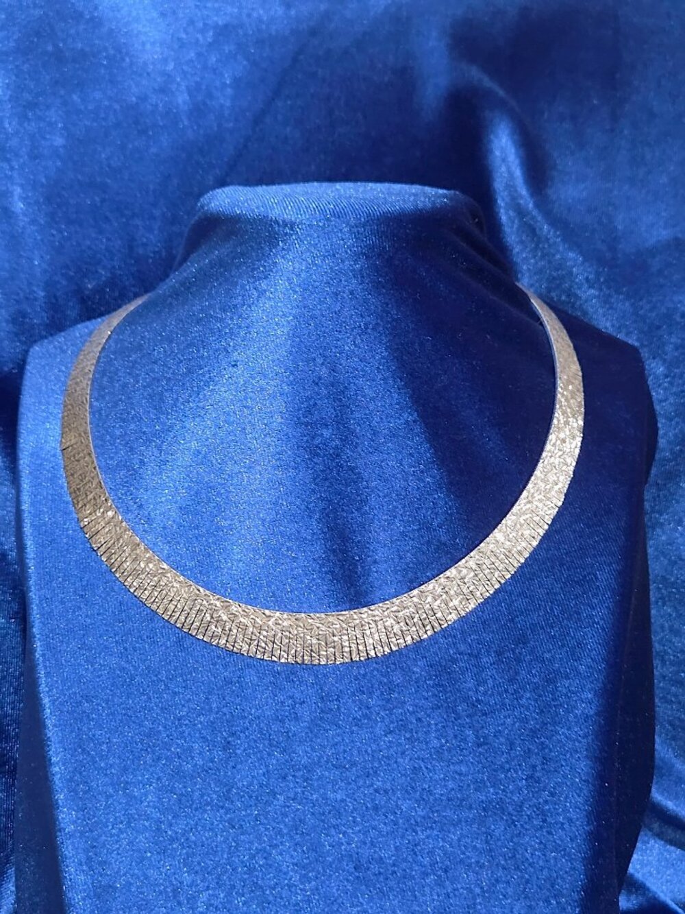 Omega Diamond Cut Sterling Silver Necklace - 925 Italy ATI